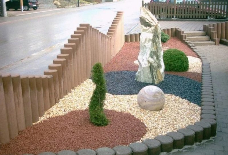 Клумба с гравием