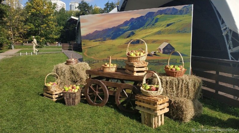 Телега из дерева декоративная