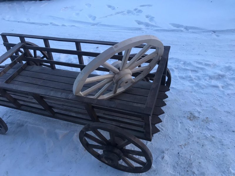 Телега деревянная декоративная