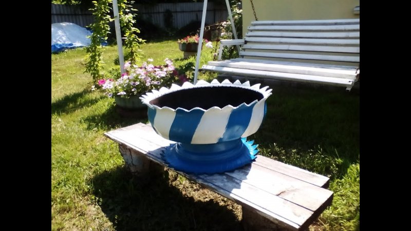 Кружки из колес для сада
