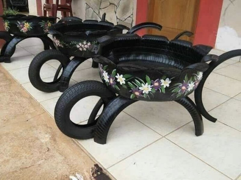 Вазы из колес