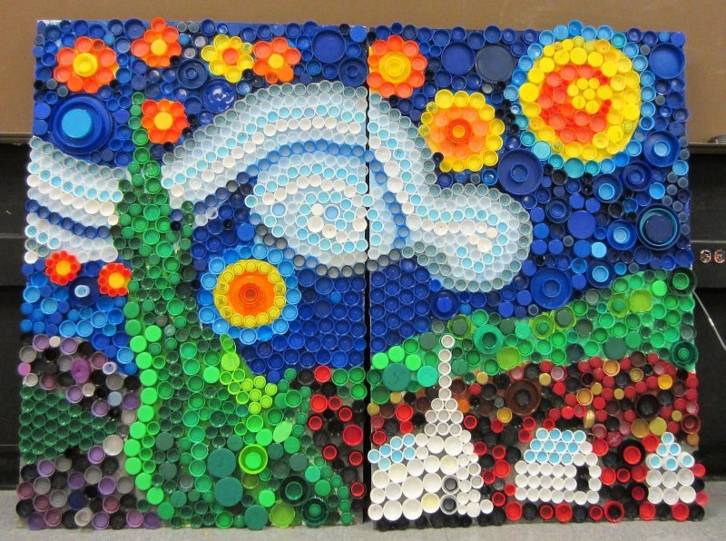 Дорожки из пробок от пластиковых бутылок