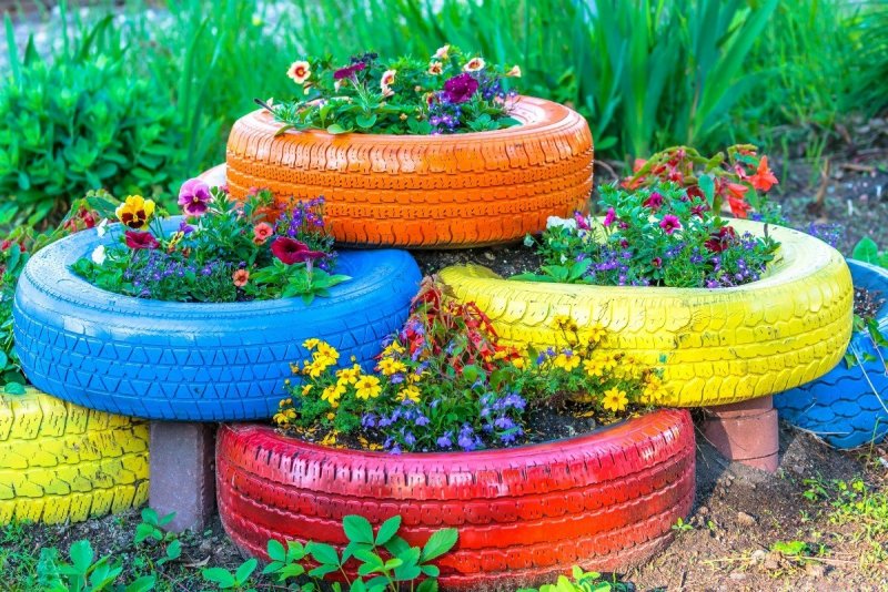 Клумбы из резины