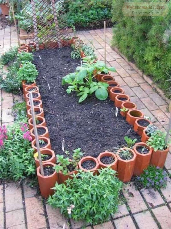 Красивые клумбы из кирпича