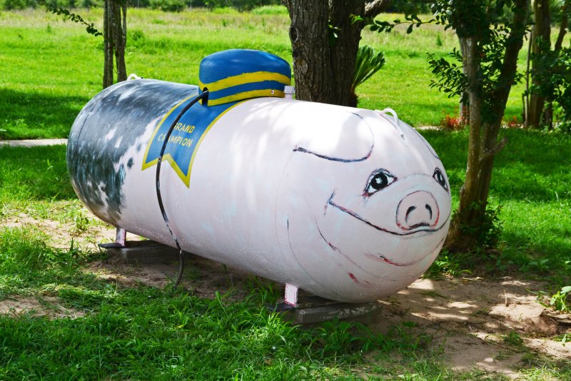 Разрисованные бочки на даче