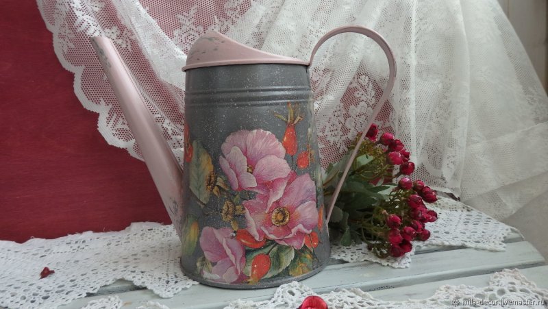 Декупаж лейки из Икеи фото