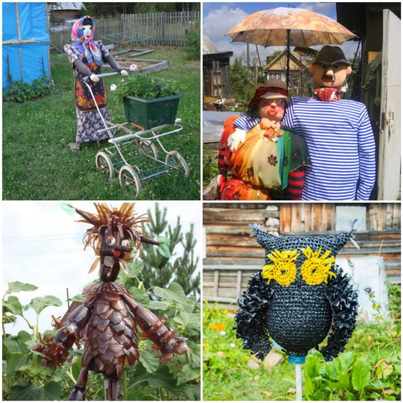 Пугало из пластиковых бутылок