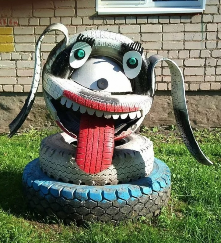 Фигуры из автомобильных шин