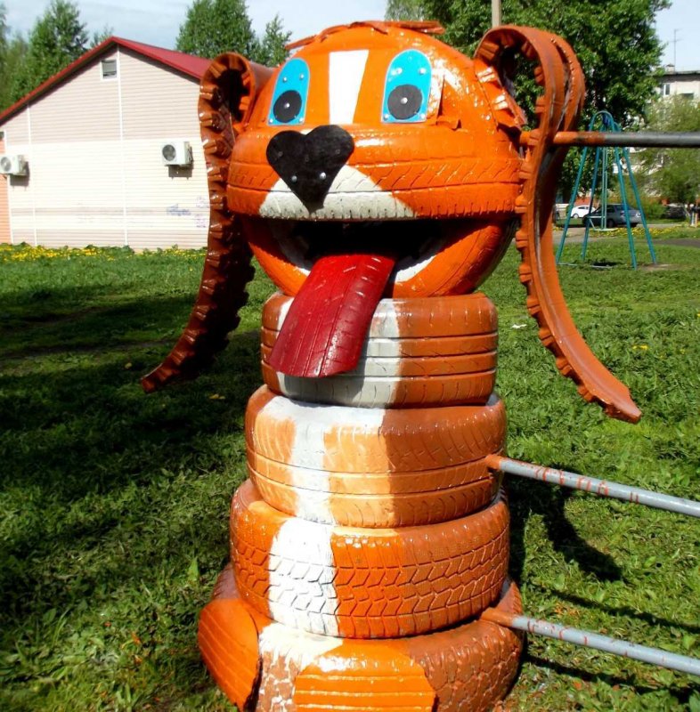 Фигуры из автомобильных шин