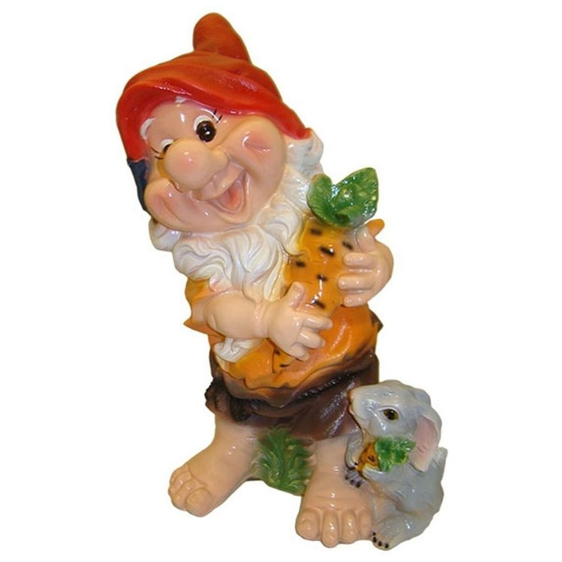 Фигура Гном с зайчиком l30w24h48см 123434/f197