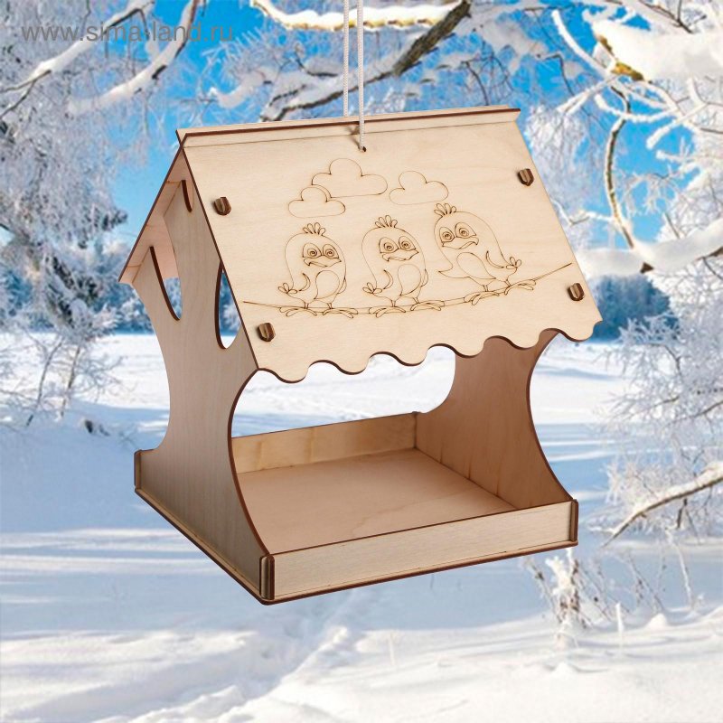 Кормушка для птиц сборная дерево 18*16*15см 4923744