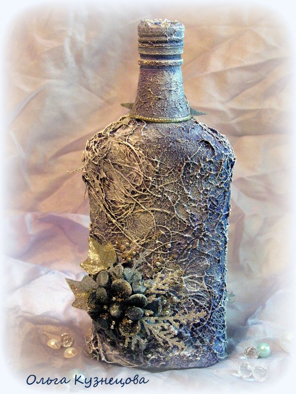 Декор стеклянных бутылок