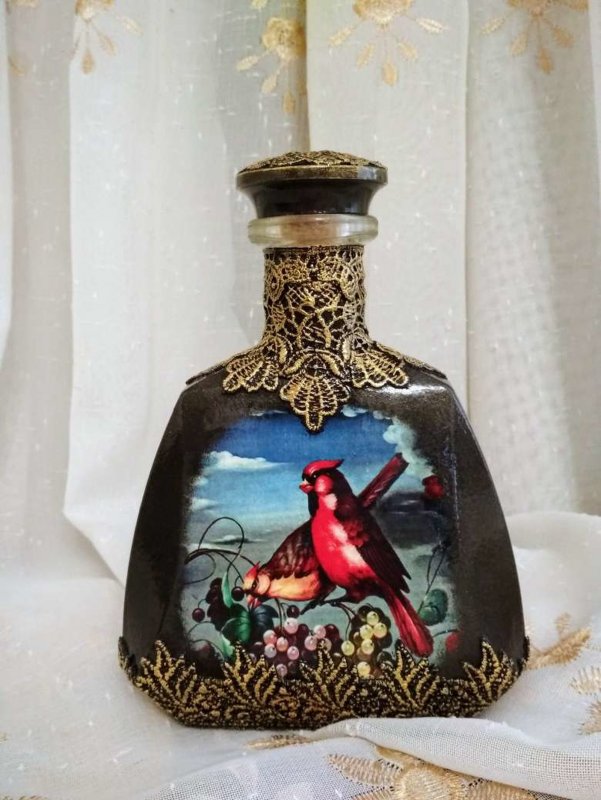 Идеи декупажа бутылок