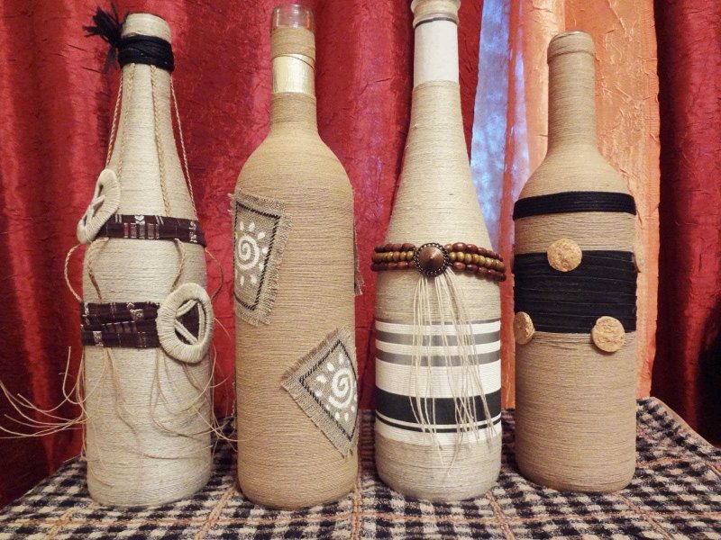 Украсить бутылку