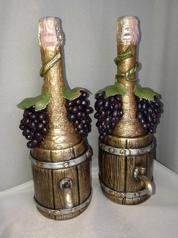 Шампанское бутылка с цветочками