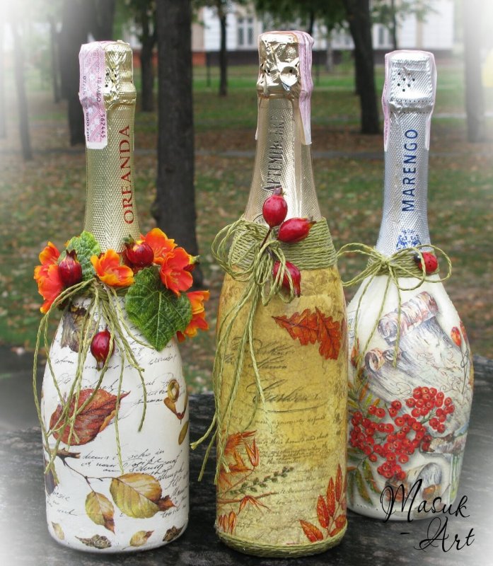 Бутылка декорированная