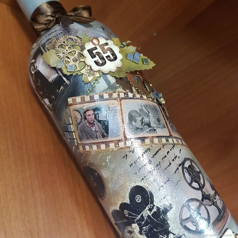 Декор бутылки для мужчины на день рождения