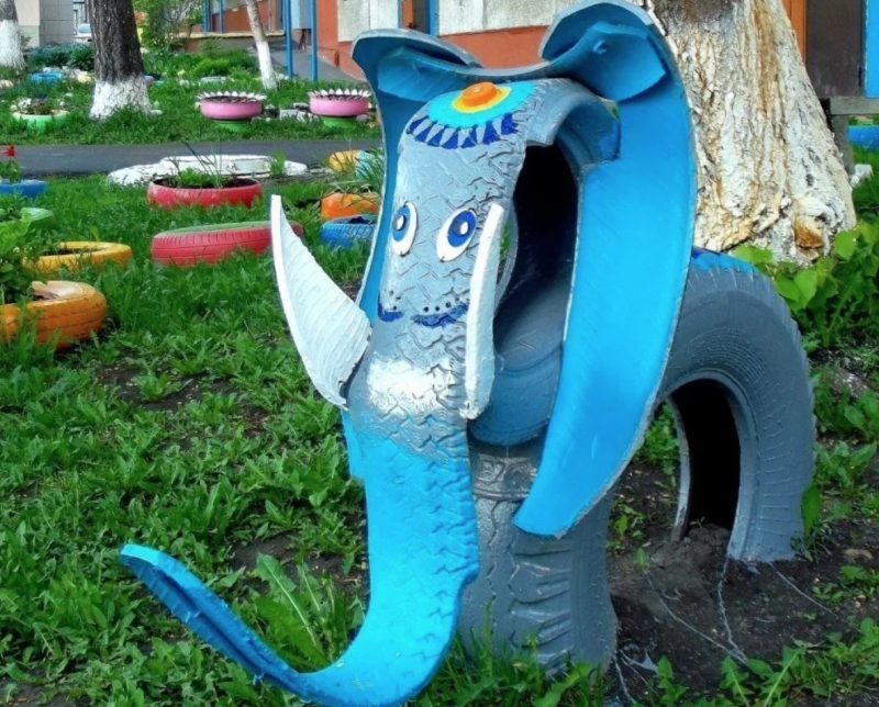 Шины в огороде