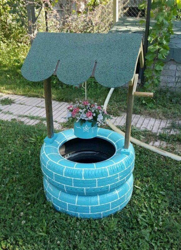 Садовый декор из шин