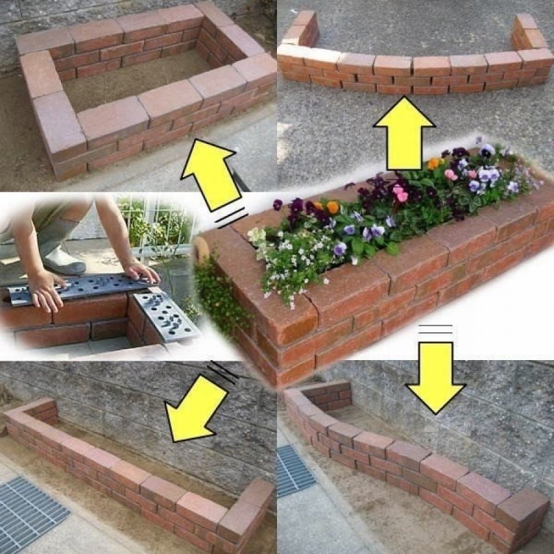 Клумбы из кирпича