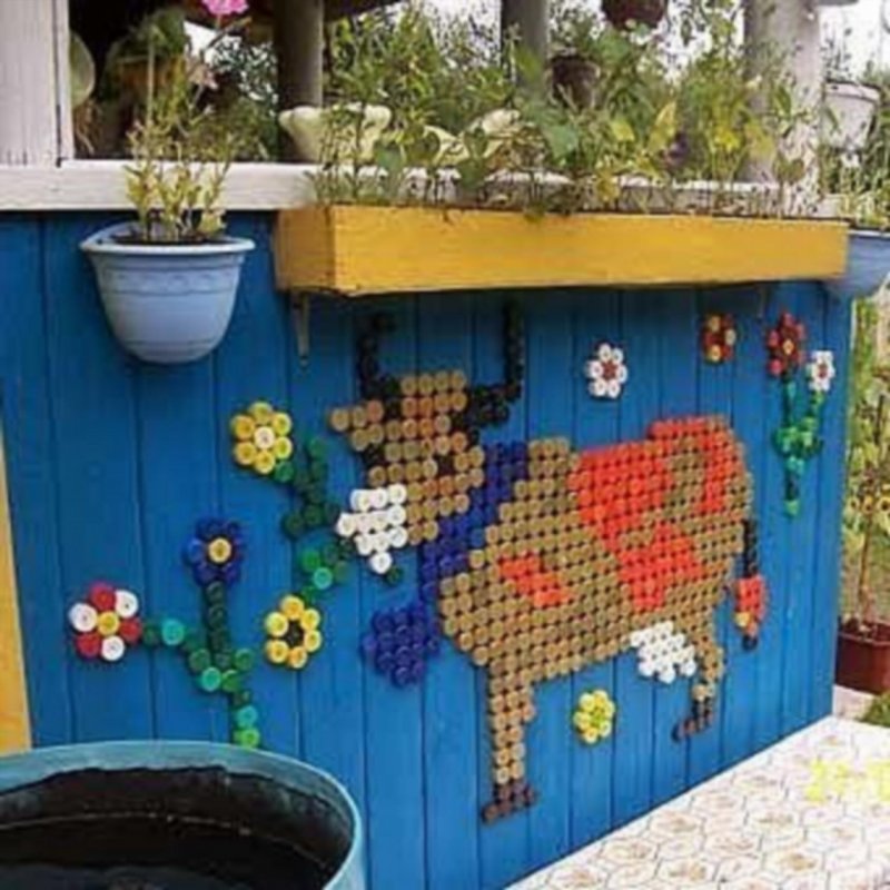 Декор из крышек