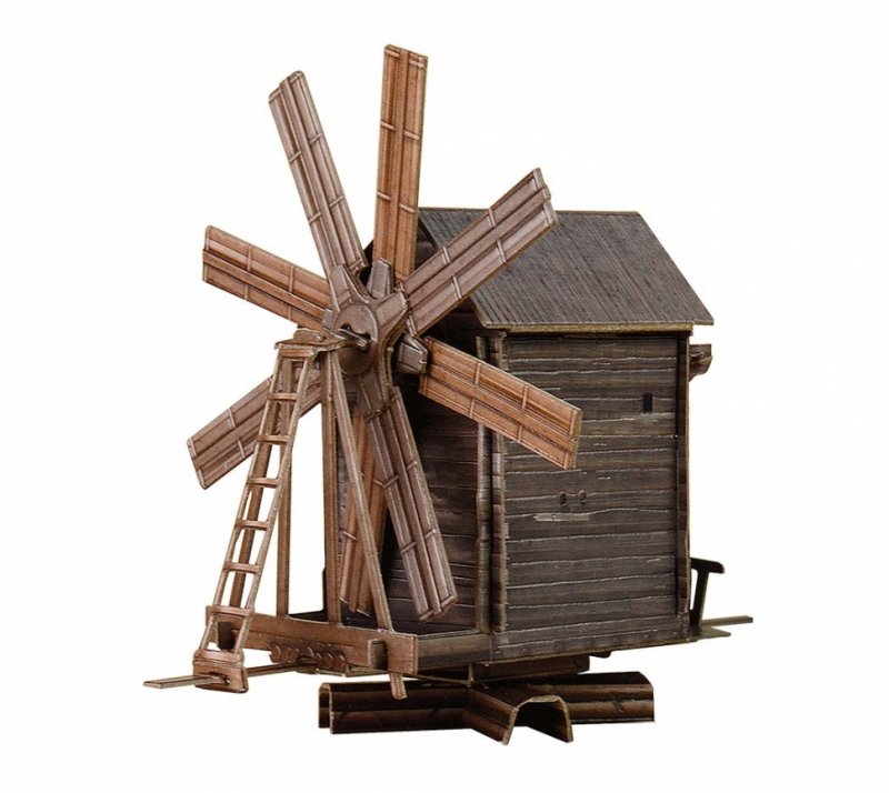 Сборная модель умная бумага ветряная мельница (о. Кижи) (181) 1:87