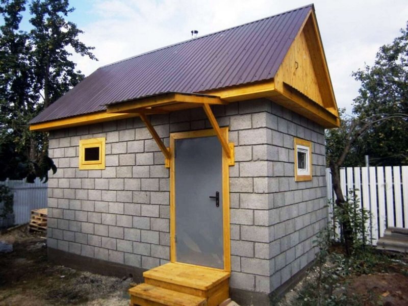 Баня из керамзитобетонных блоков 4х4