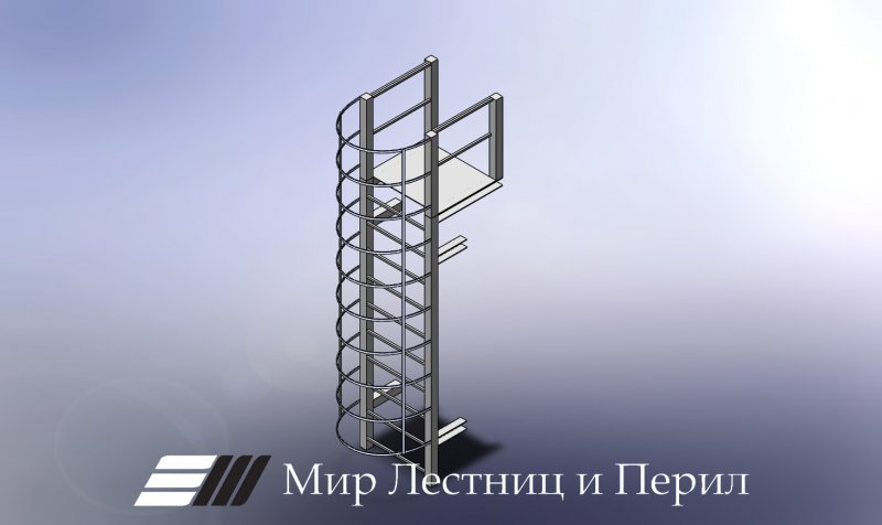 Вертикальная пожарная лестница ЛП 1-2 высота