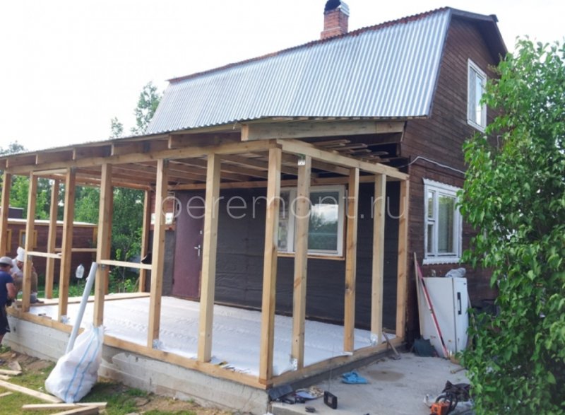 Каркасные веранды пристройки
