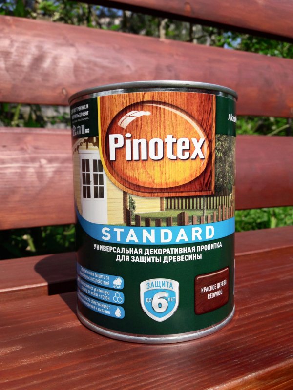 Антисептик Pinotex Standard цвет тиковое дерево 9 л