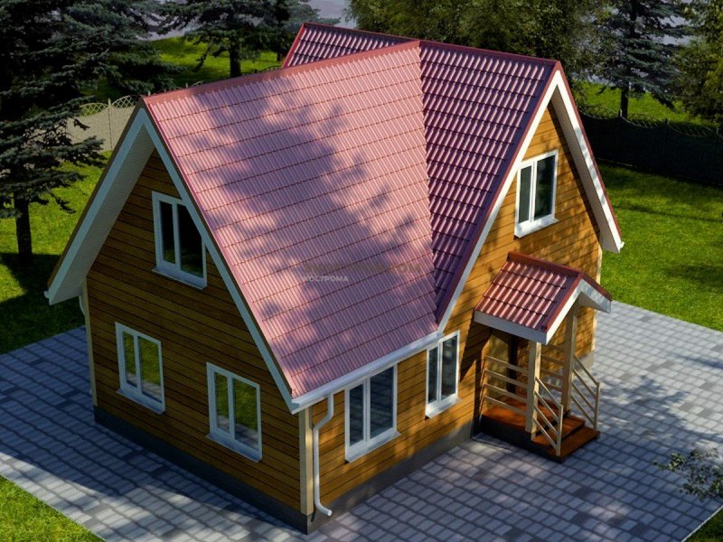 Дача с мансардной крышей
