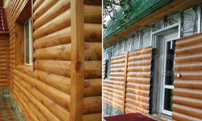 Сайдинг металлический под бревно для наружной отделки