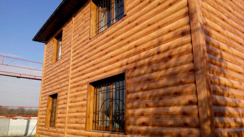 Металлосайдинг блок Хаус золотой орех