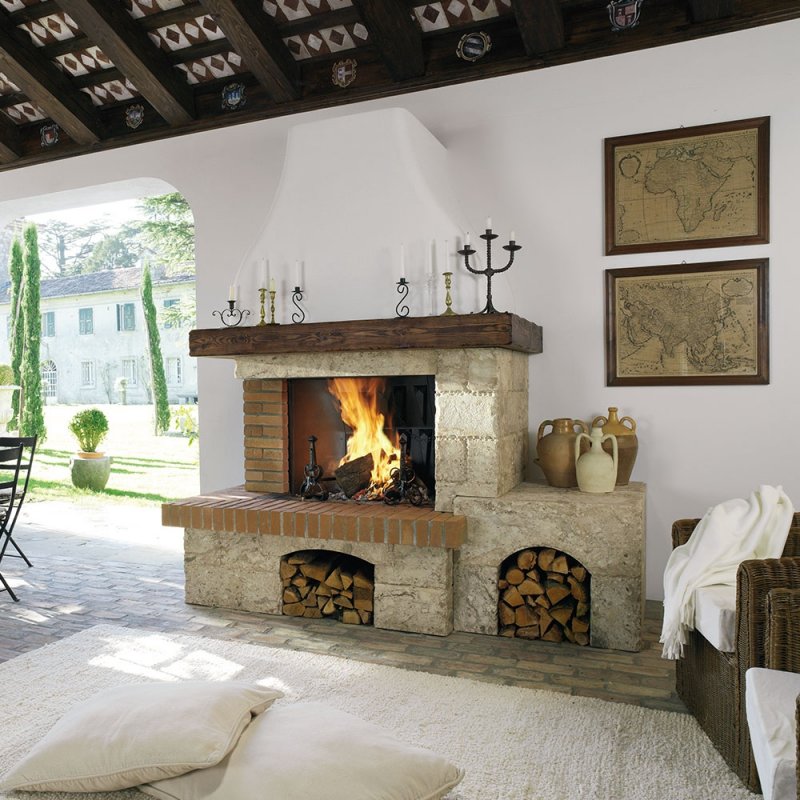 Дровяная печь-камин Fireplace Larissa Keramik