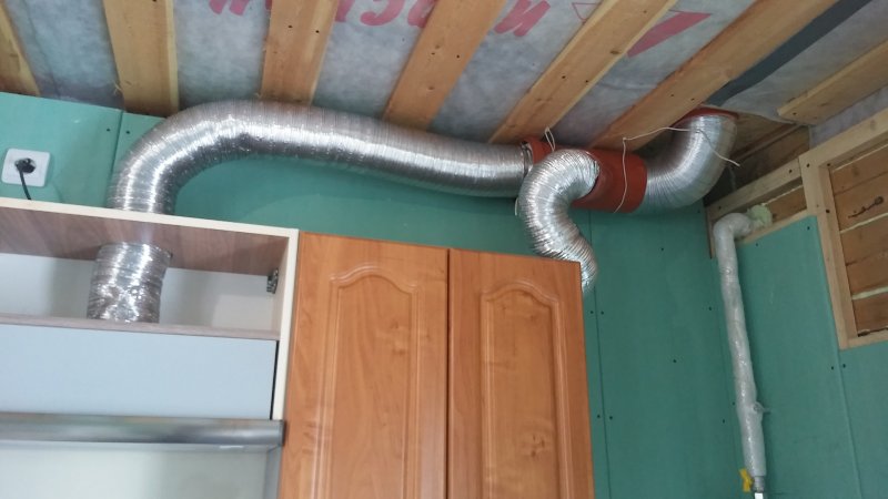 Вытяжка для кухни в частном доме через потолок