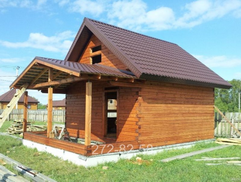 Двускатная крыша с верандой