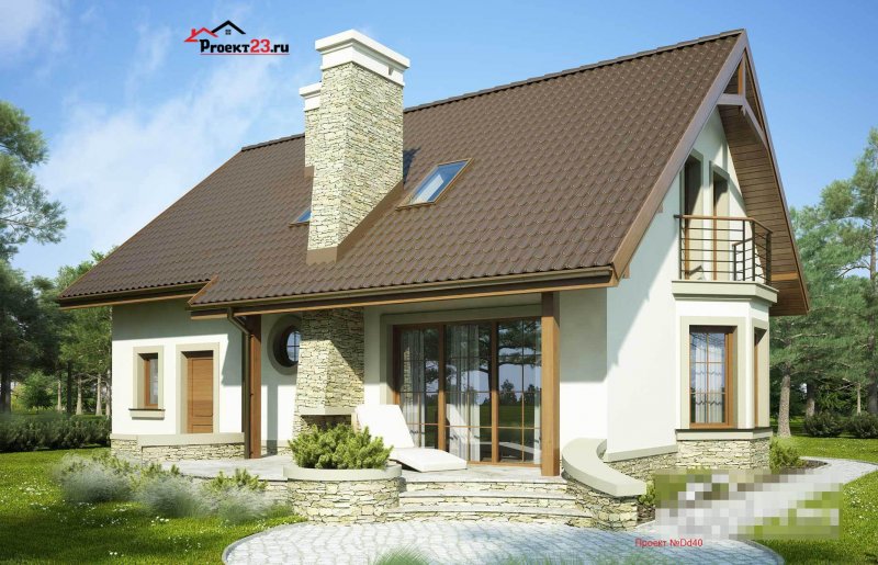 Дом с мансардой и террасой и гаражом 150м2