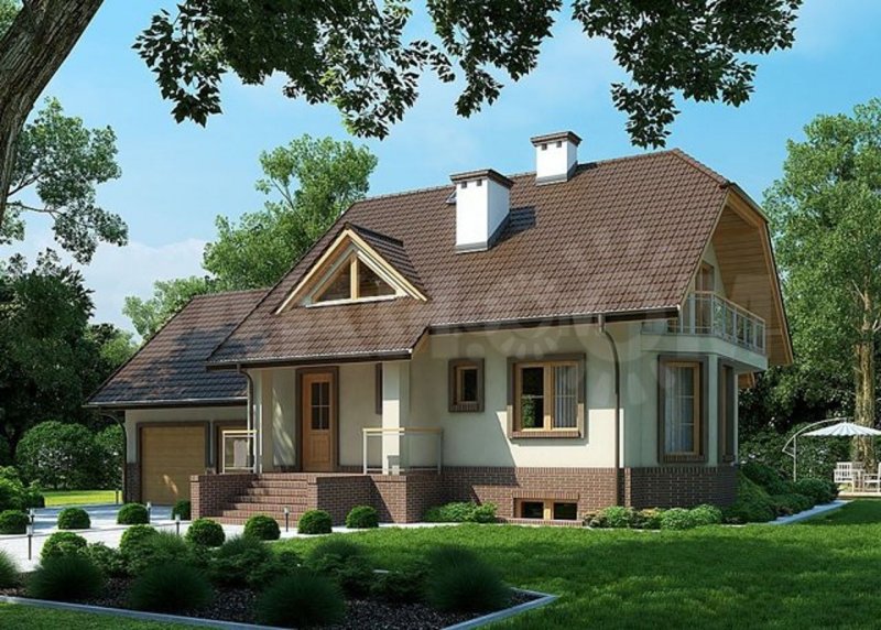 Дизайн дома снаружигалерея одноэтажные с мансардой (44 фото)
