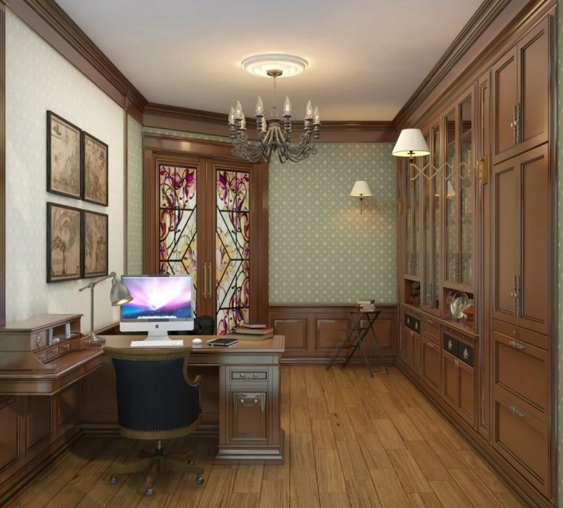 Интерьер кабинета в частном доме