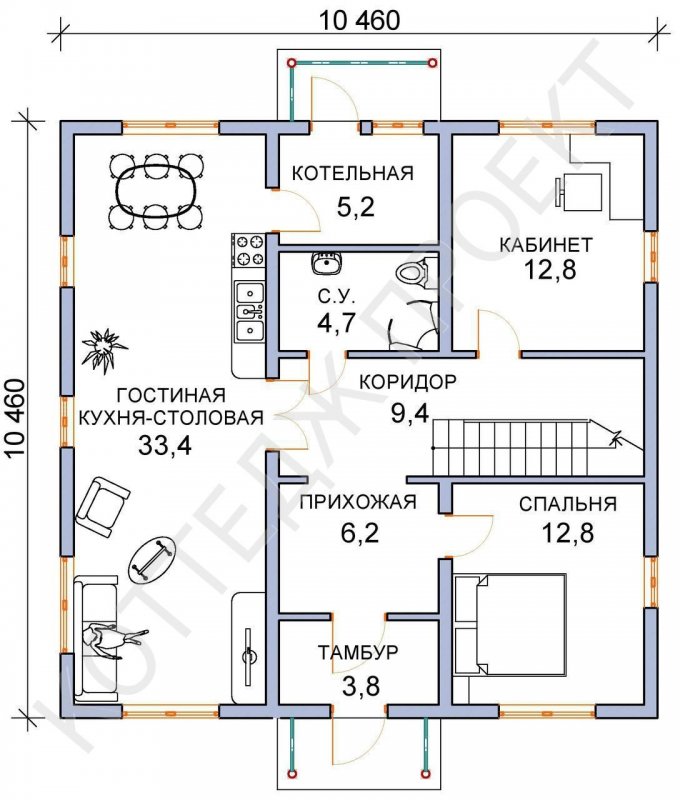 Планировка дома 80 кв.м одноэтажный с газовой котельной