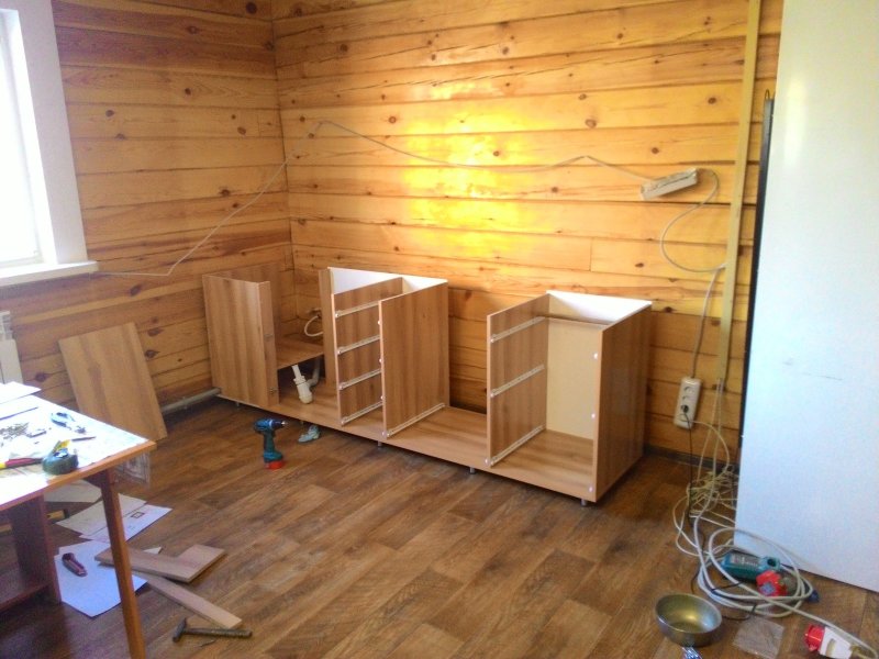 Каркас кухонного гарнитура из брусков