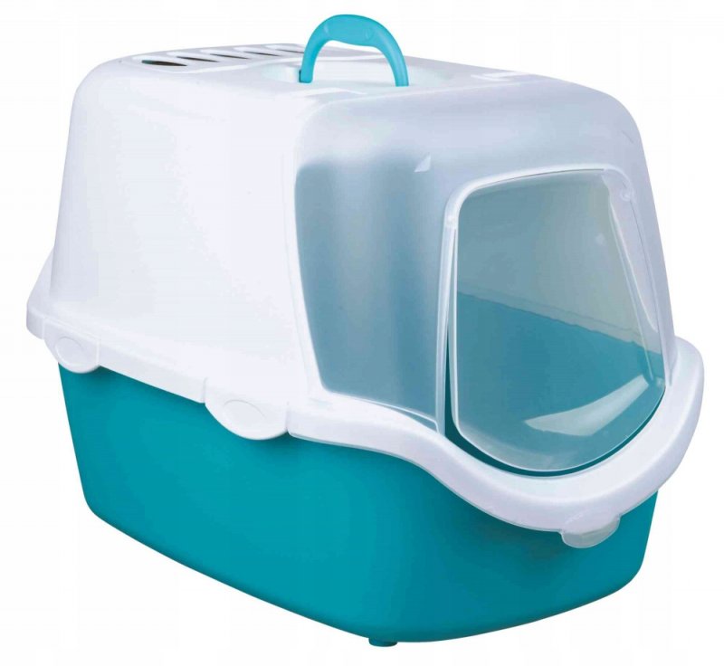 Трикси 40345 туалет-домик д/к "Vico easy clean" 40*40*56 см бирюзовый/белый