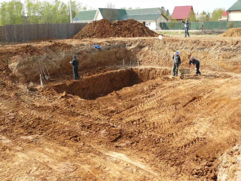 Выемка грунта из фундамента
