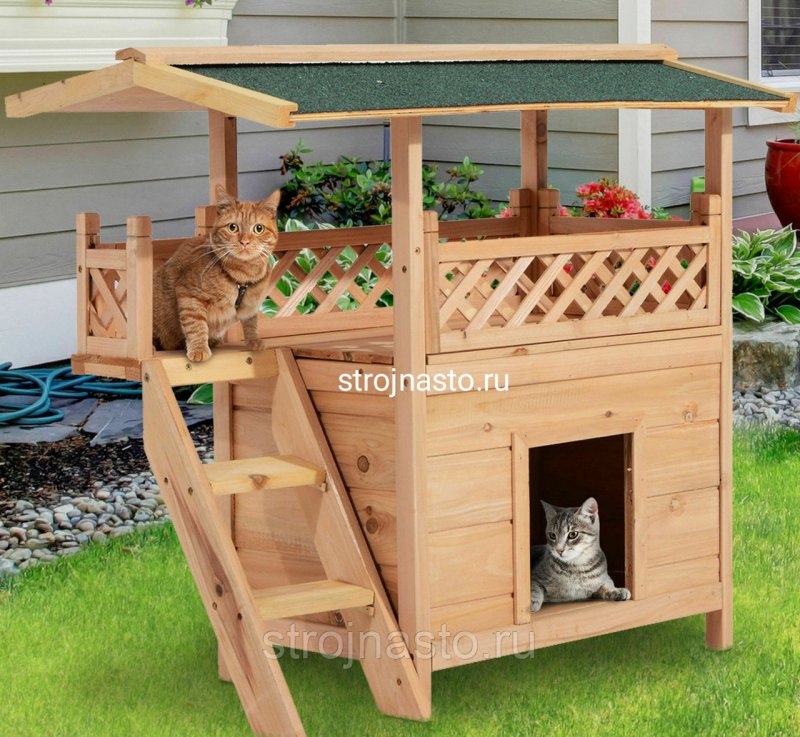 Уличные деревянные домики для кошек