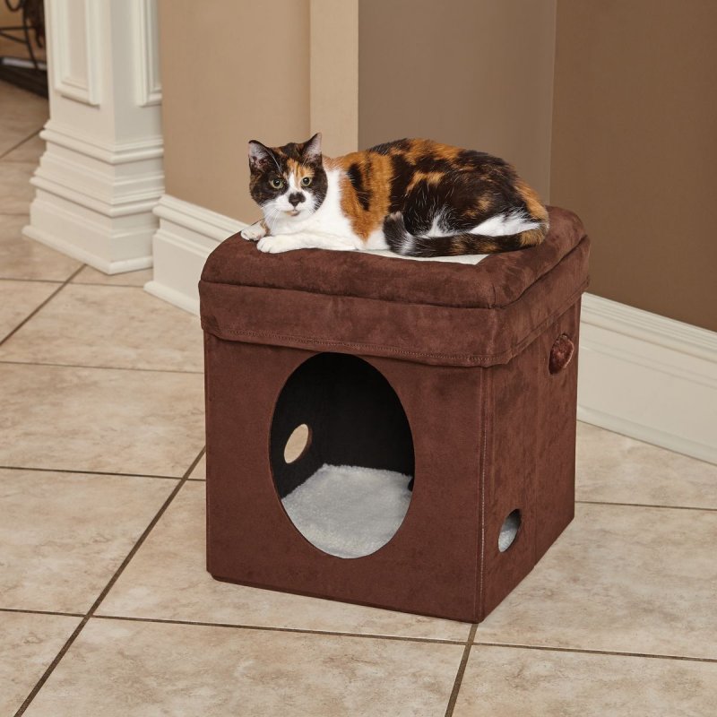 Midwest домик-лежанка для кошек currious Cat Cube складной 38,4х38,4х42h см