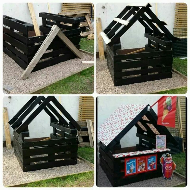 Детские домики из паллетов