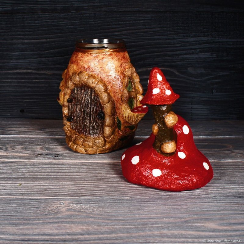 Домики баночки из папье маше