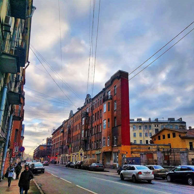 Санкт-Петербург Боровой дом-стена в Санкт-Петербурге на улице