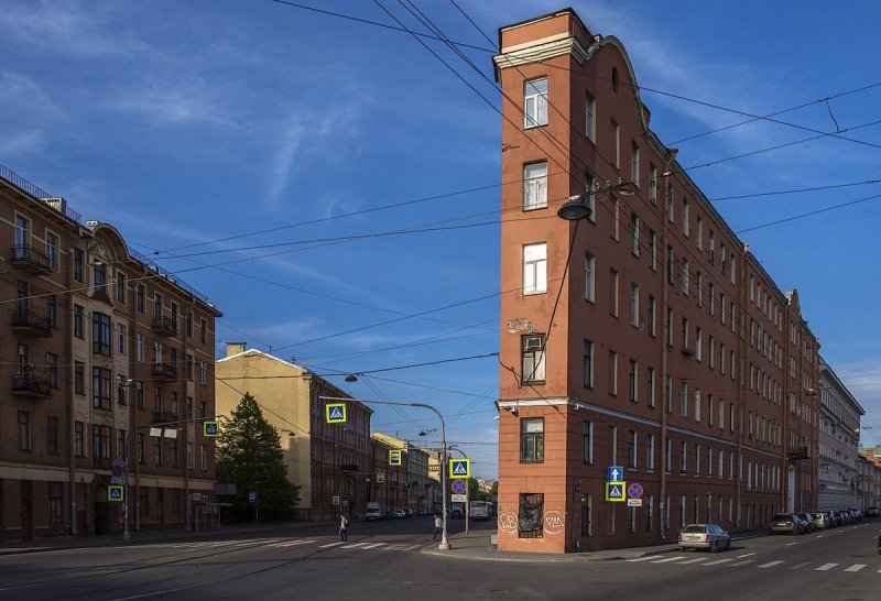 Дом-стена в Санкт-Петербурге на улице Боровой