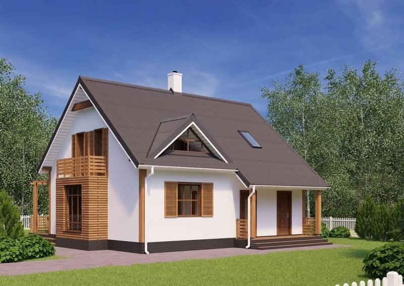 Компактный дом с мансардой